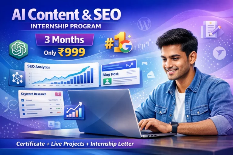 AI-Powered Content & SEO – Premium Internship Program (3 Months)